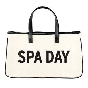 NEW BELLA SLEEP + SPA women's spa day canvas tote bag in natural